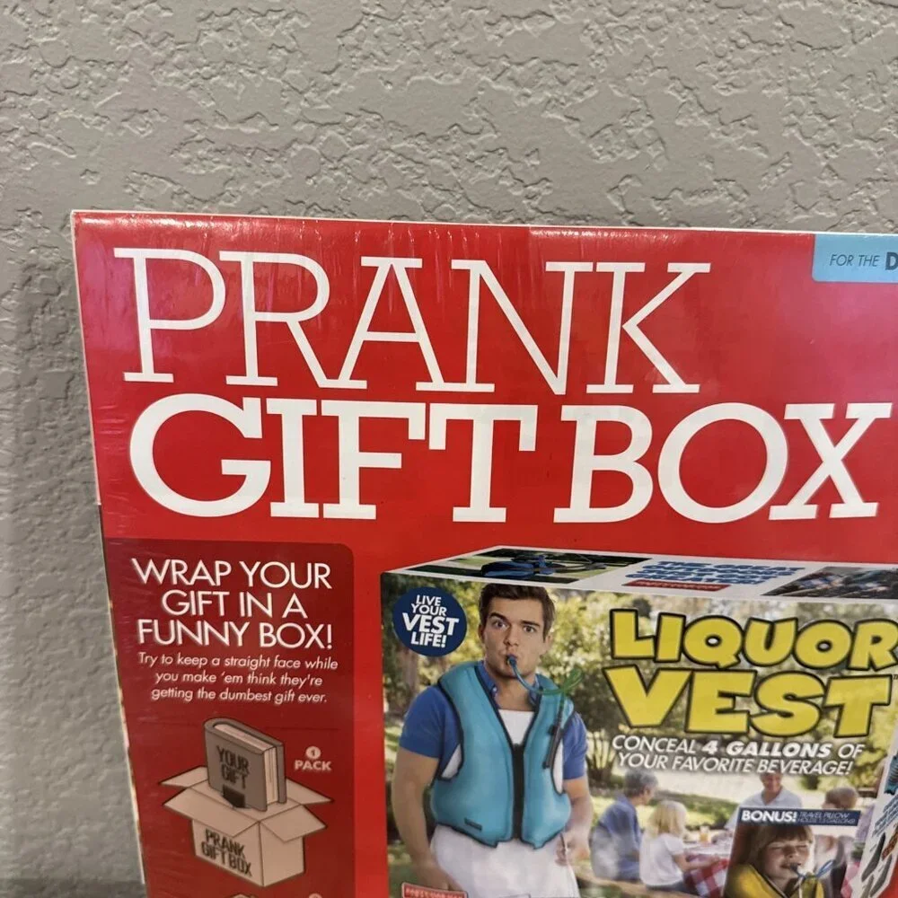 Liquor Vest Prank Gift Box Fake Packaging Present Booze Beer Lover Drinker